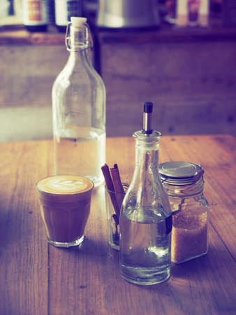cup of coffee in coffee shop vintage colorの写真素材