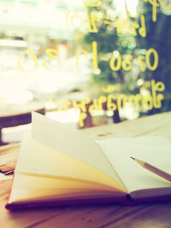  notebook and pencils vintage tone colorの写真素材