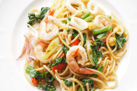 seafood spaghetti Thai food styleの写真素材