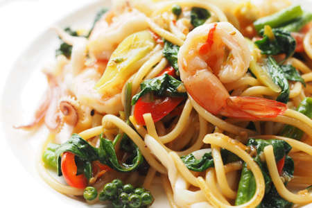 seafood spaghetti Thai food styleの写真素材