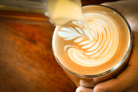 coffee latte artの写真素材