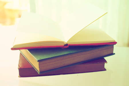open book in vintage light tone colorの写真素材