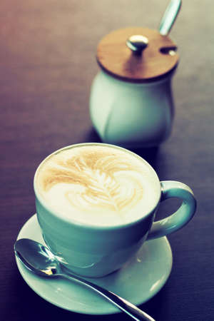 cup of coffee in coffee shop vintage colorの写真素材