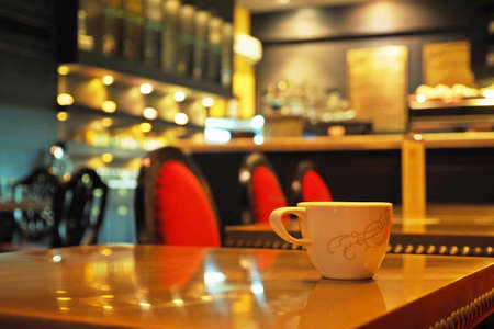 cup of coffee in coffee shop vintage colorのeditorial素材