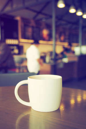 cup of coffee in coffee shop vintage colorのeditorial素材