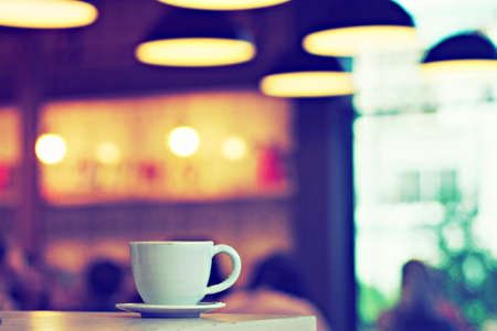cup of coffee in coffee shop vintage colorのeditorial素材