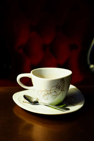cup of coffee in coffee shop vintage color