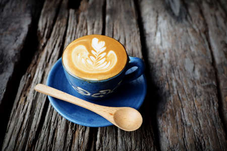 cup of coffee latte in coffee shop vintage colorの写真素材