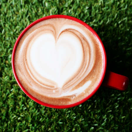 cup of coffee latte in coffee shop vintage colorの写真素材