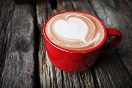cup of coffee latte in coffee shop vintage colorの写真素材