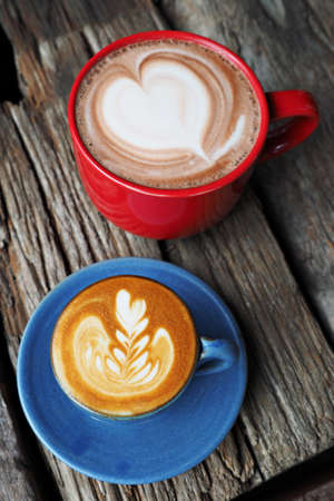 cup of coffee latte in coffee shop vintage colorの写真素材