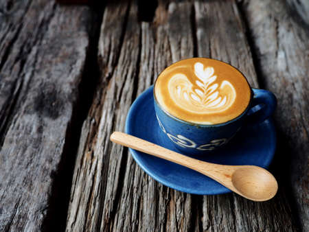 cup of coffee latte in coffee shop vintage colorの写真素材
