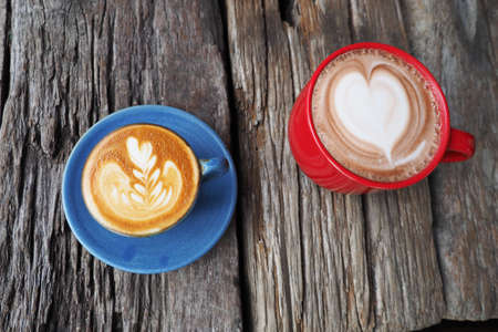 cup of coffee latte in coffee shop vintage colorの写真素材