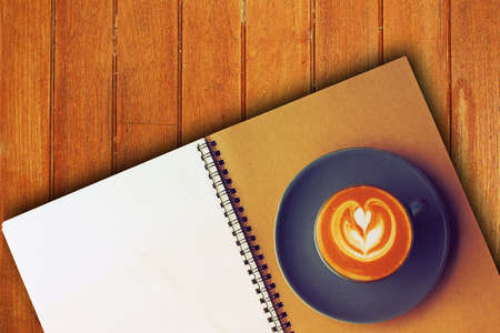 cup of coffee with book  in coffee shopの写真素材