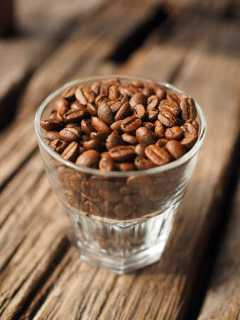 coffee bean on the cups vintage color toneの写真素材