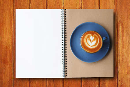 cup of coffee with book  in coffee shopの写真素材