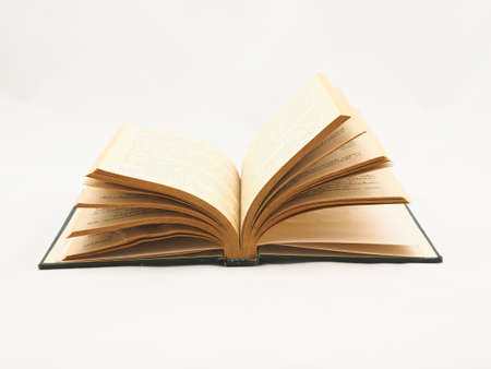 vintage Open book isolated on white の写真素材