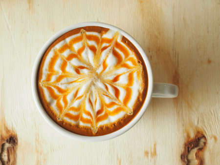 cup of coffee latte in coffee shop vintage colorの写真素材