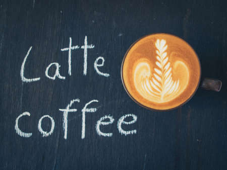 how to make latte art coffeeの写真素材