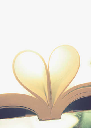 Book page in heart shape concept love , valentine dayの写真素材