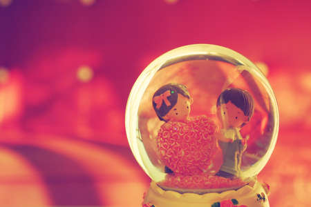 vintage lover on the music box vintage color tone styleの写真素材