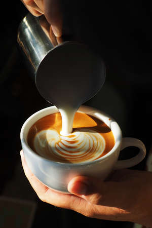 latte art coffeeの写真素材