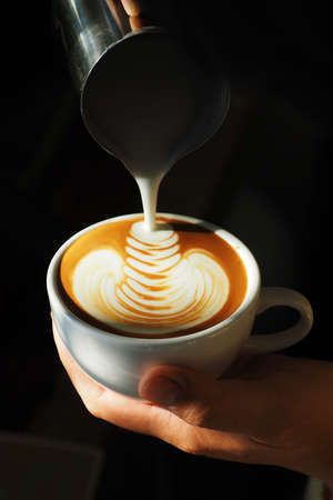 latte art coffeeの写真素材