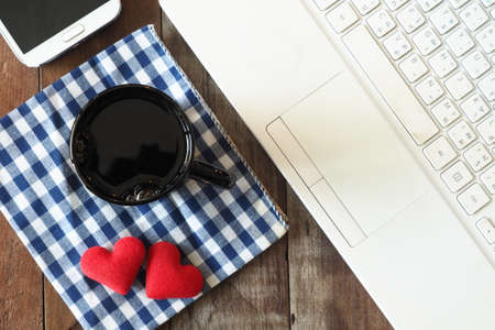 vintage color tone style : cup of coffee in coffee shop