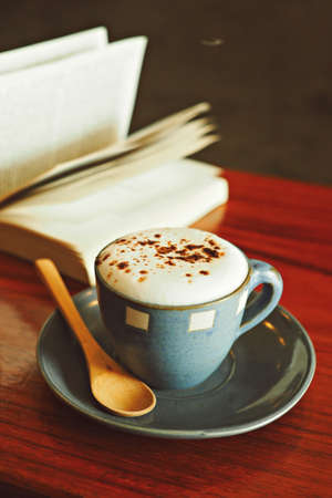 cup of coffee in coffee shop vintage colorの写真素材