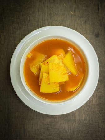Thao food : Gang Som : Spicy and sour soup with fish and pineappleの写真素材