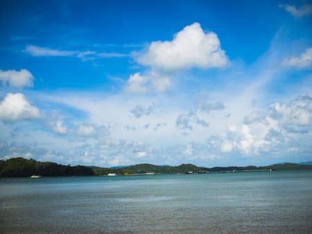 blue sky white cloudの写真素材