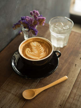 how to make coffee latte artの写真素材