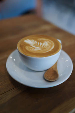 coffee latte art in coffee shop