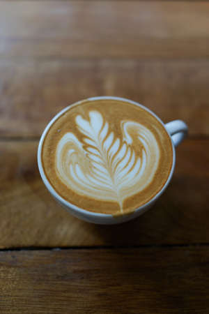 coffee latte art make by baristaの写真素材