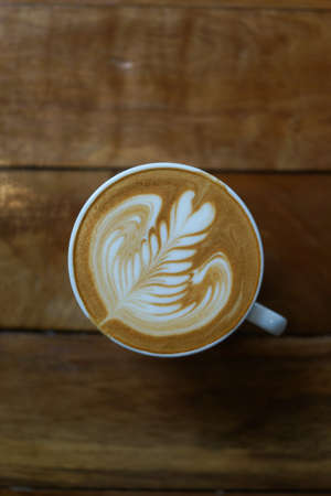 coffee latte art make by baristaの写真素材
