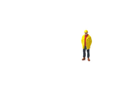 Miniature People : Engineer on white backgroundの写真素材