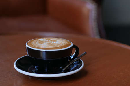 coffee latte art in coffee shop cafeの写真素材