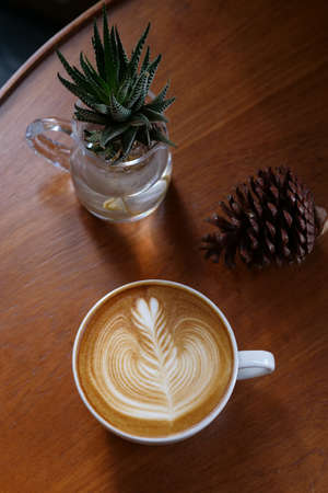 close up barista hand making a cup of coffee.の写真素材