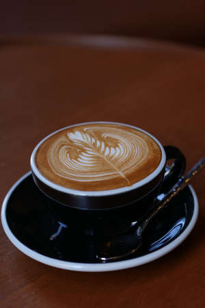 coffee latte art in coffee shop cafeの写真素材