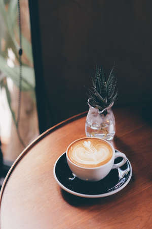 close up barista hand making a cup of coffee.の写真素材