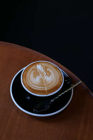 coffee latte art in coffee shop cafeの写真素材