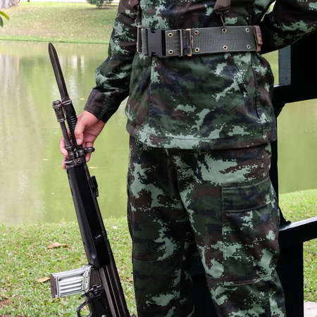 Thai military and his gunの写真素材