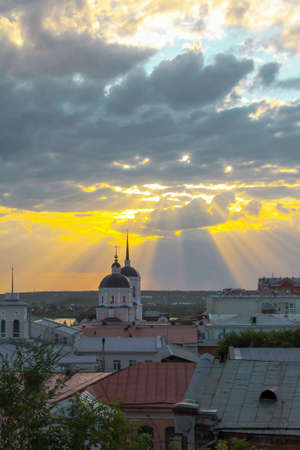 Tomsk, Suberia Russia view from Voskresenskaya mountainの写真素材
