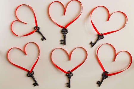 Keys with the hearts as a symbol of love.