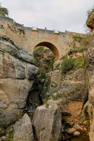 New bridge over the gorge in the city of Ronda, Spainの写真素材