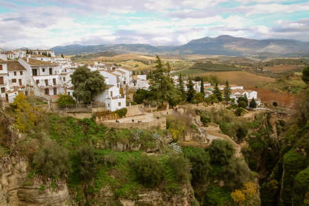 Amazing city on the edge of the Ronda gorge, Andalusia, Spain.の写真素材