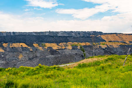 Dumps of waste rock in coal miningの写真素材