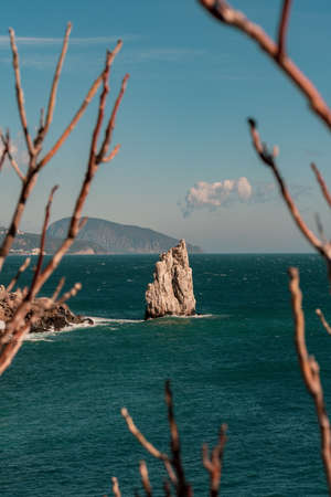 Rocks on the Black Sea on a sunny day, Crimea