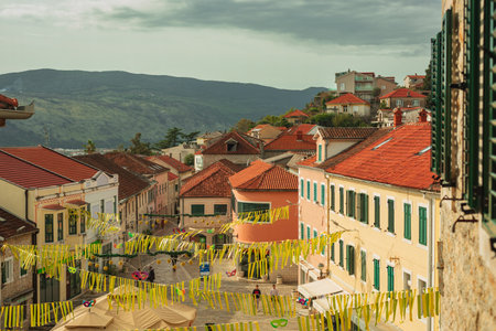 Herceg Novi - a city in Montenegro before the Mimosa holidayの写真素材