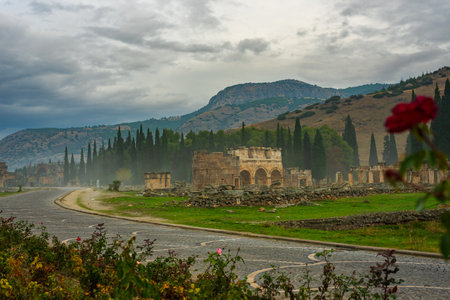 The ancient city of Hierapolis in Turkey is a UNESCO World Heritage Siteの写真素材